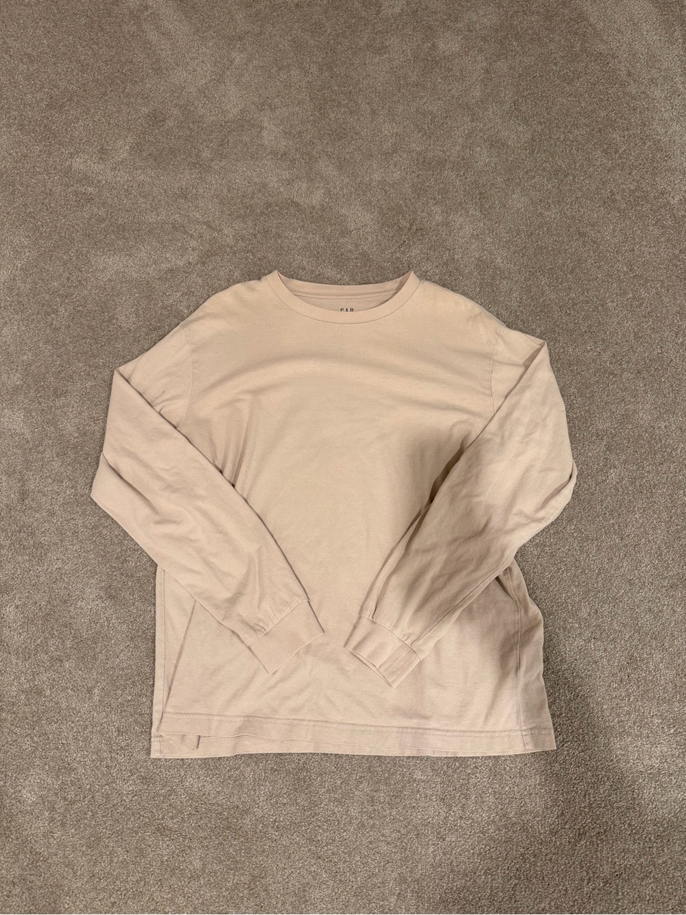 GAP Men's Long Sleeve Crewneck Shirt - Light Beige